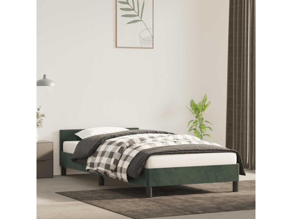 90 x 200 cm Bed Frame without Mattress Velvet Green
