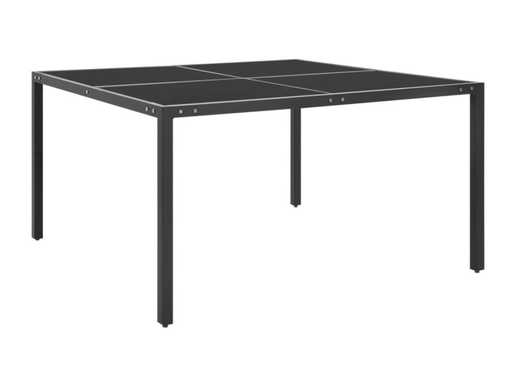 130 x 130 x 72 cm Outdoor Dining Set Steel Black