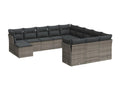 55 x 55 x 37 cm Patio Furniture Set 12-piece Resin Wicker Resin Gray