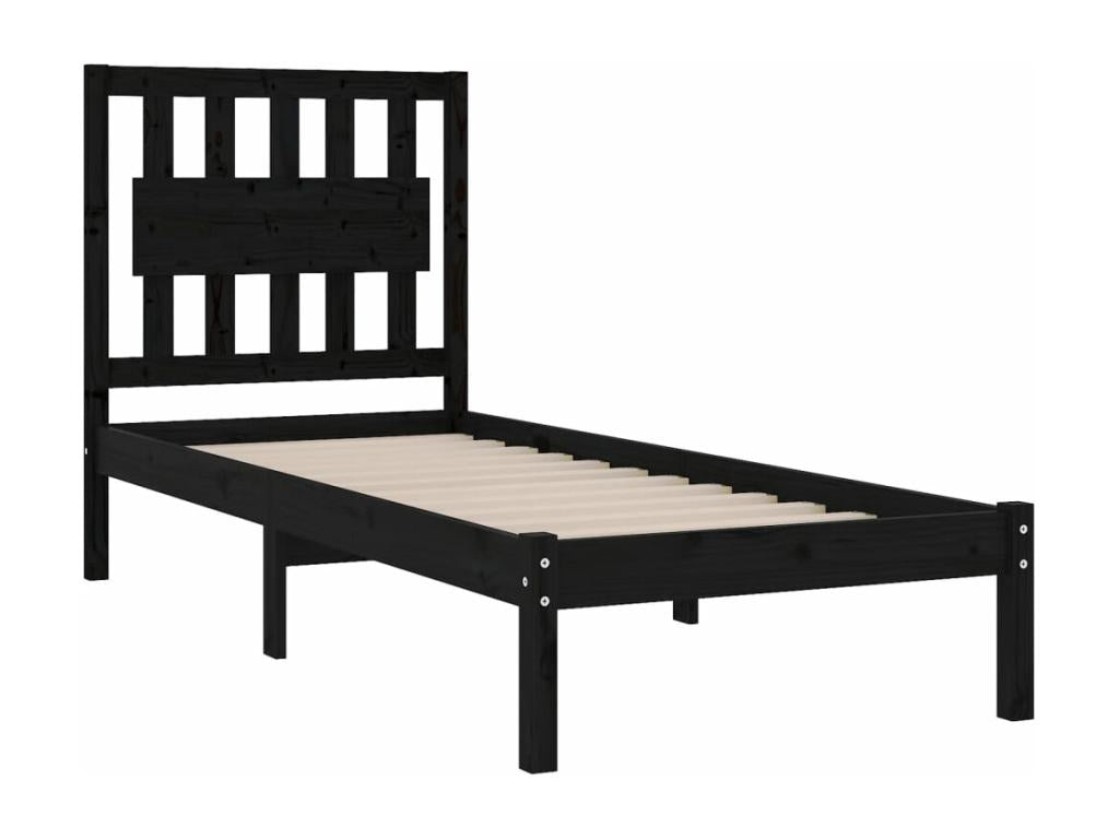 100 x 200 cm Bed Frame Wood Black