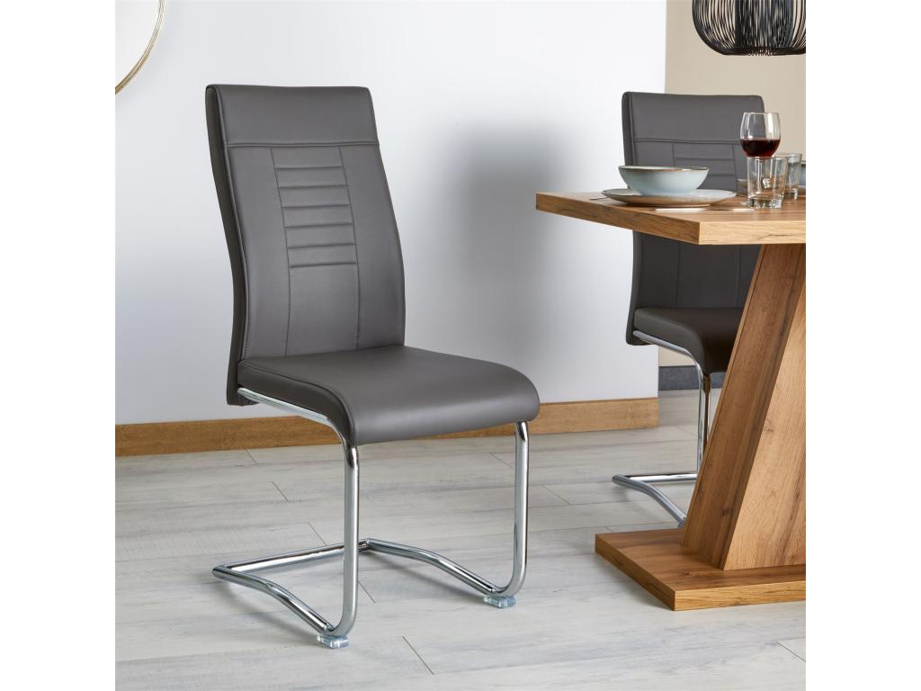 43 x 60 x 98 cm Chair Set of 4 Metal Gray