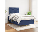 120 x 190 cm Box Spring Bed with Mattress Fabric Blue