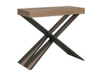 90 x 40 cm Console Table Extendable Wood Steel Light Natural