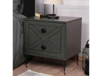 50 x 40 x 55 cm Nightstand Set of 2 Metal Charcoal Gray