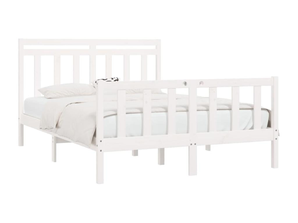 150 x 200 cm Bed Frame without Mattress Wood White