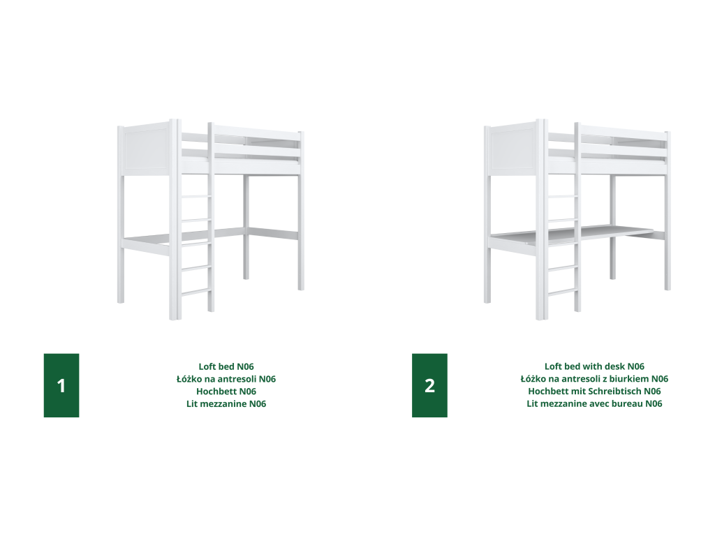 90 x 180 cm Bed Wood White