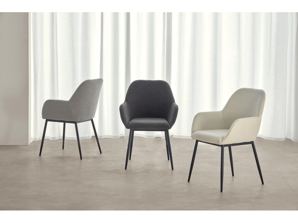 58 x 60 x 84 cm Chair Fabric Metal Beige