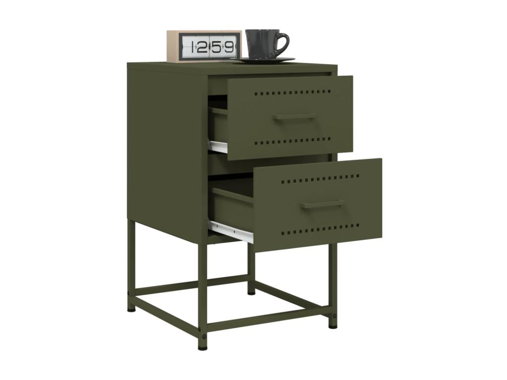 36 x 39 x 60.5 cm Nightstand Steel Green