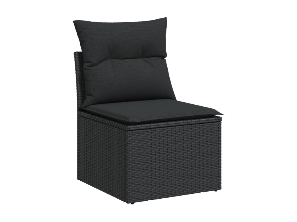 55 x 55 x 37 cm Patio Furniture Set 10-piece Resin Wicker Resin Black