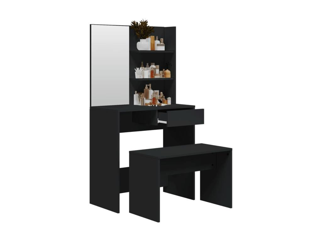 74.5 x 40 x 141 cm Vanity Table Wood Black