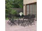 130 x 130 x 72 cm Outdoor Dining Set Steel Black