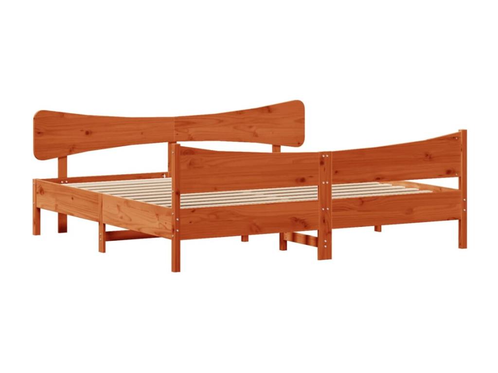 200 x 200 cm Bed Frame Wood Brown