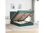 140 x 200 cm Bed Frame with Mattress Velvet Green