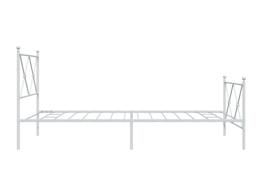 100 x 190 cm Bed Frame without Mattress Metal Steel White