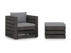 300 x 140 x 140 cm Patio Furniture Set 2-piece Wood Gray