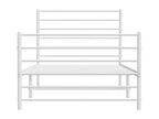 100 x 200 cm Bed Frame Metal Steel White