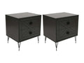 50 x 40 x 55 cm Nightstand Set of 2 Metal Charcoal Gray