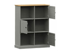 90 x 35 x 114.5 cm Bookshelf Solid Wood Gray