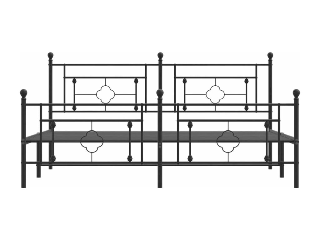 180 x 200 cm Bed Frame Metal Steel Black
