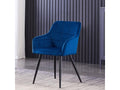55 x 59 x 82 cm Chair Velvet Metal Blue