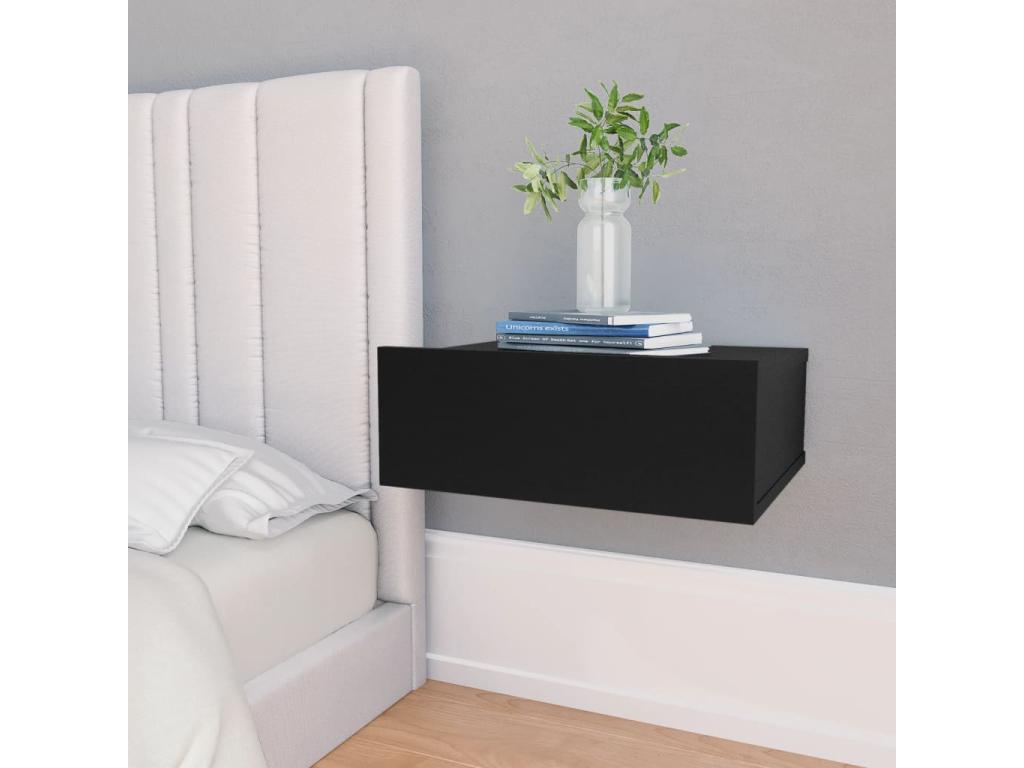 40 x 30 x 15 cm Nightstand Wood Black