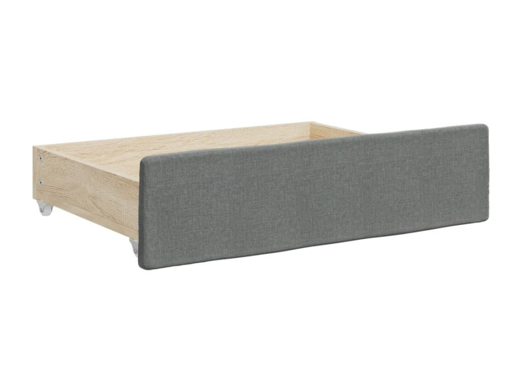 90 x 190 cm Bed Fabric Gray