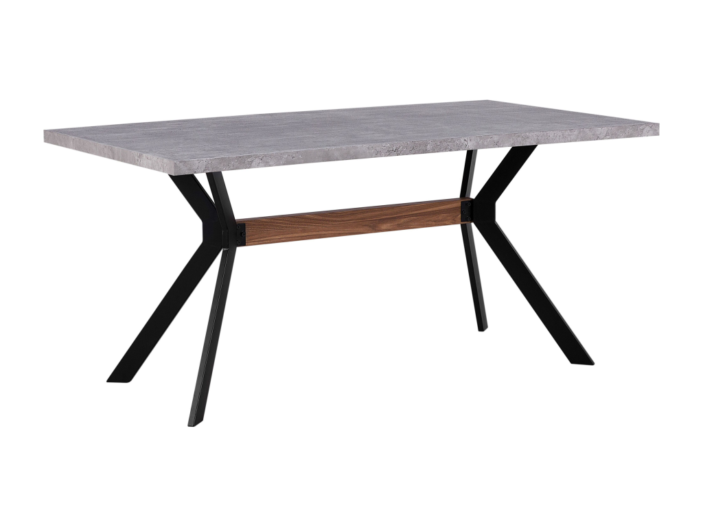 90 x 160 x 75 cm Dining Table Wood Concrete Finish Gray