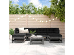 57 x 57 x 30 cm Patio Furniture Set 7-piece Solid Wood Gray