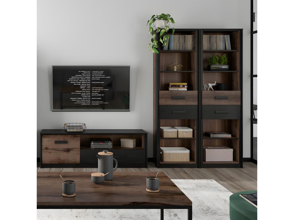 60 x 41 x 195 cm Bookshelf Wood Black