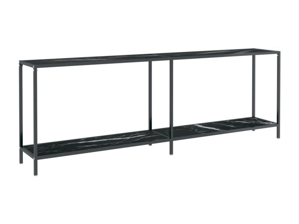 220 x 35 x 75.5 cm Console Table Glass Black