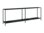 220 x 35 x 75.5 cm Console Table Glass Black