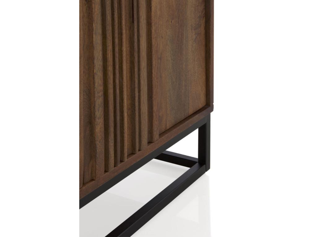 85 x 40 x 60 cm Sideboard Mango Wood Metal Dark Natural