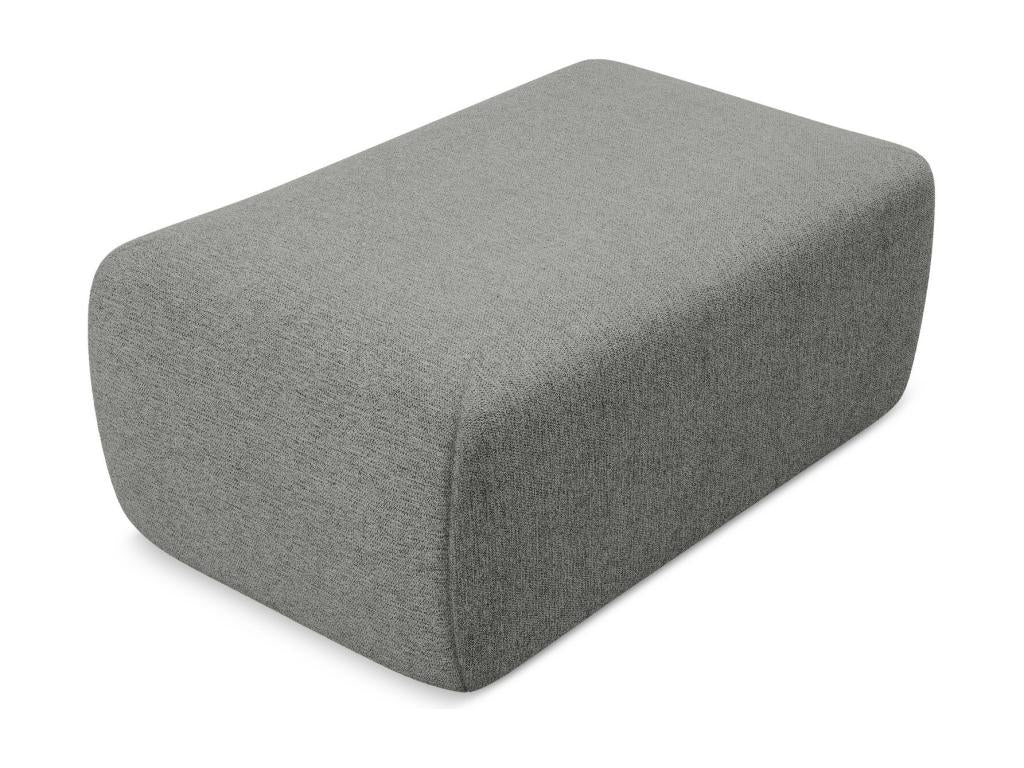 62 x 102 x 40 cm Ottoman Wood Fabric Light Gray