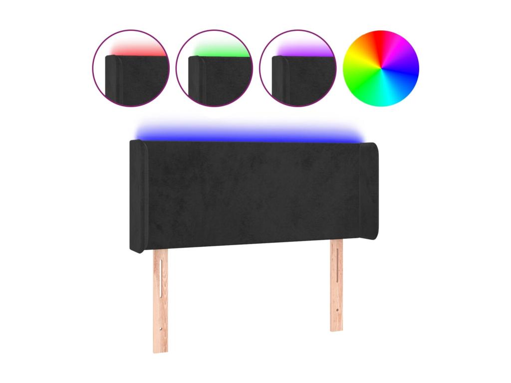 83 x 16 x 88 cm Bed Velvet Black