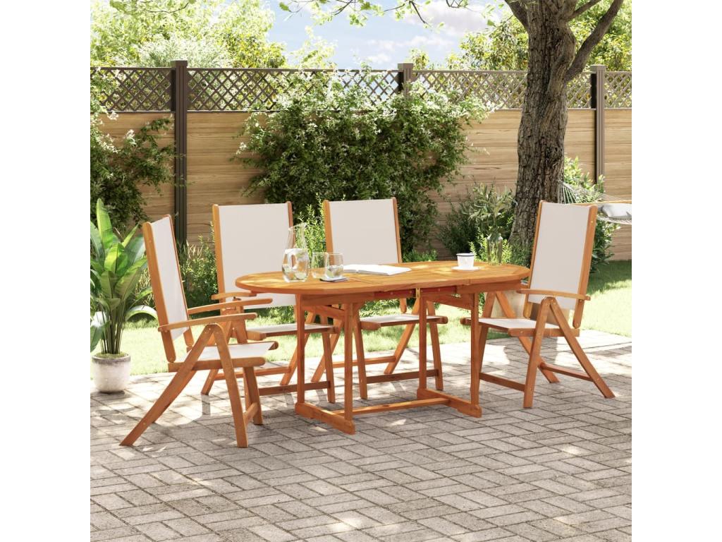 55 x 69 x 62 cm Outdoor Dining Set 5-piece Wood Resin Brown