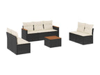 61 x 62 x 69 cm Patio Furniture Set 8-piece Resin Wicker Resin Black