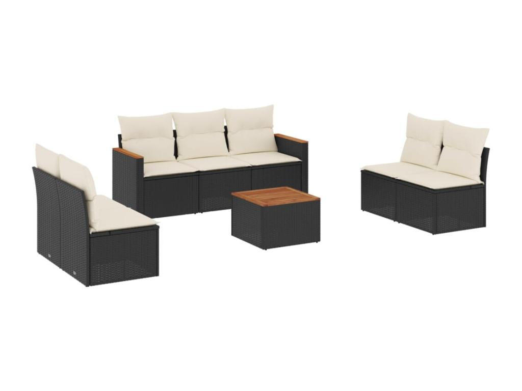 61 x 62 x 69 cm Patio Furniture Set 8-piece Resin Wicker Resin Black
