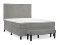 140 x 190 cm Box Spring Bed Velvet Gray