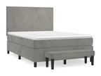 140 x 190 cm Box Spring Bed Velvet Gray