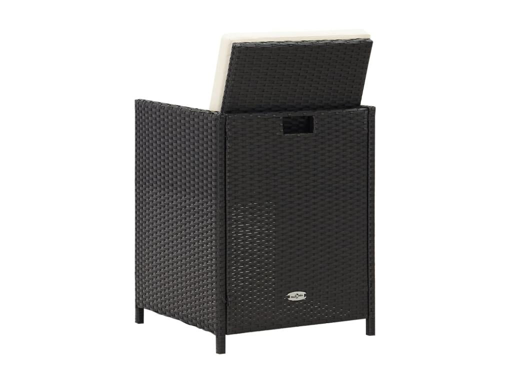 54 x 61 x 89 cm Chair Set of 4 Wood Resin Wicker Black