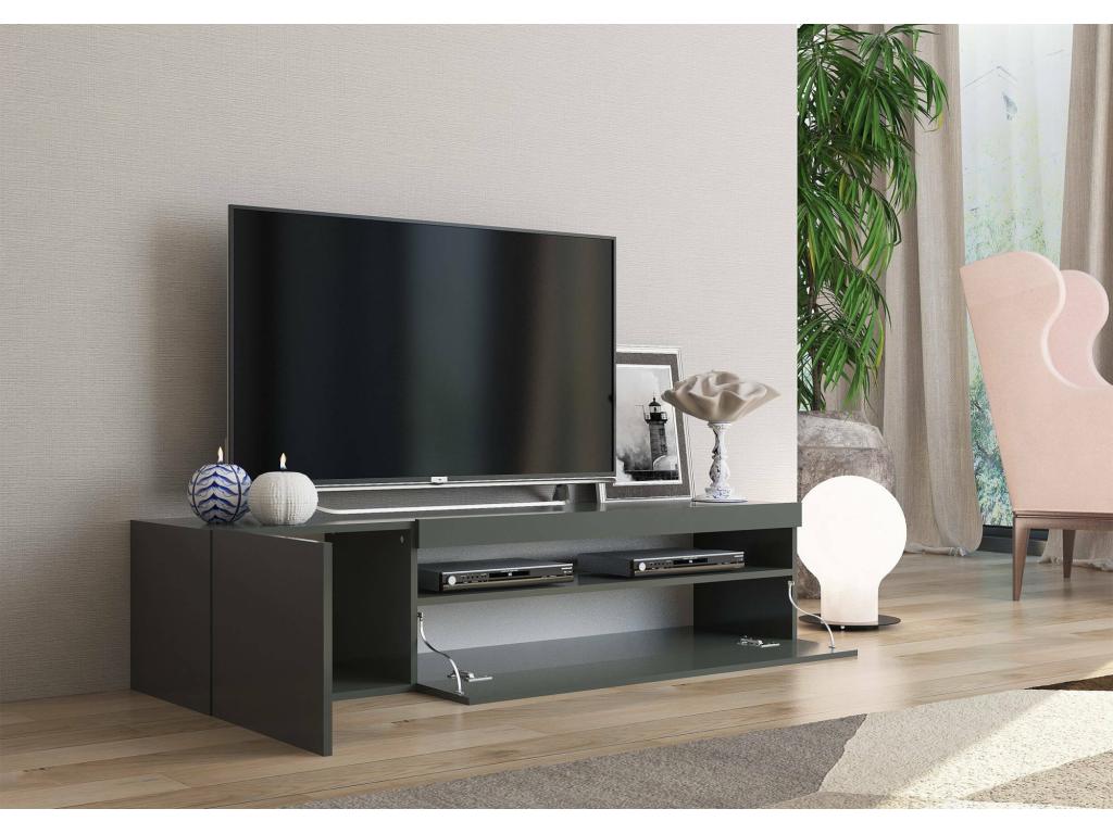 150 x 40 x 37 cm TV Stand Wood Charcoal Gray