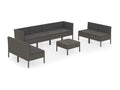 60 x 60 x 35 cm Patio Furniture Set 9-piece Resin Wicker Resin Gray