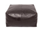 60 x 60 x 30 cm Ottoman Leather Black