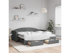 90 x 190 cm Bed Wood Fabric Gray