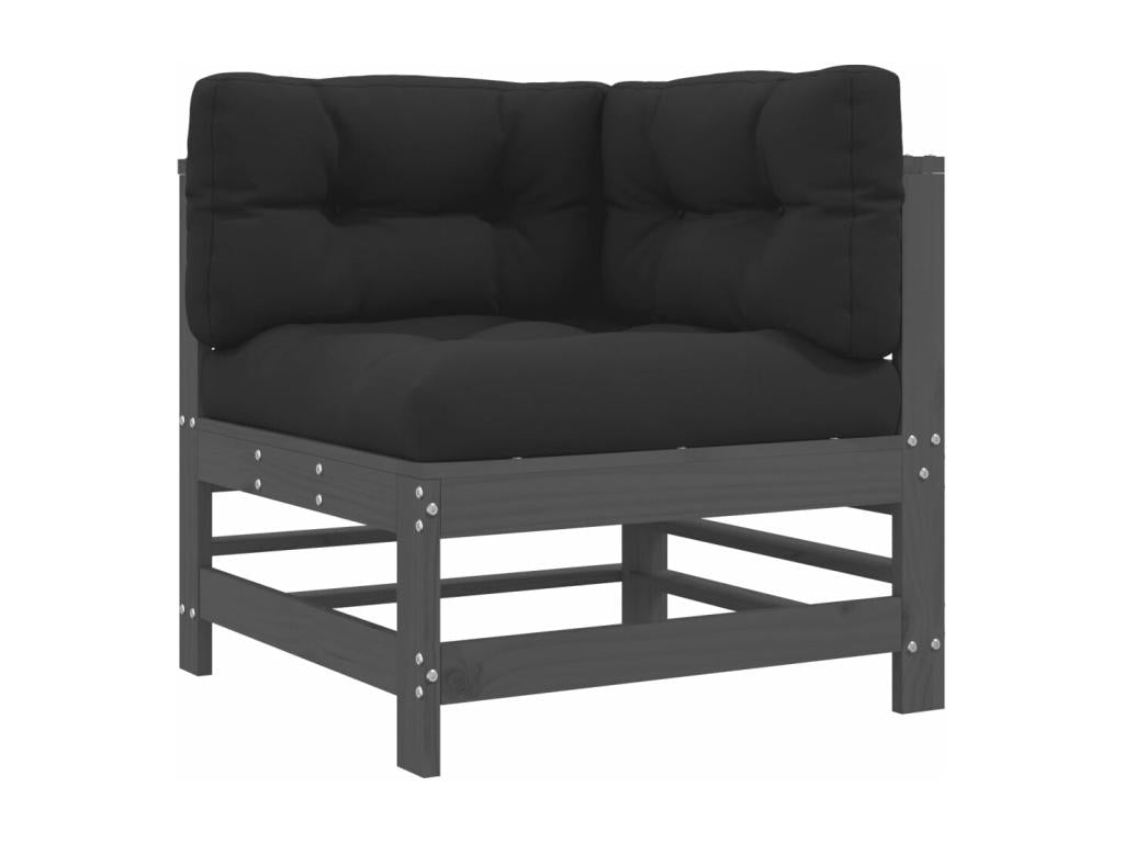 57 x 57 x 30 cm Patio Furniture Set 7-piece Solid Wood Gray