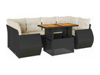 55 x 55 x 37 cm Patio Furniture Set 7-piece Resin Wicker Resin Black