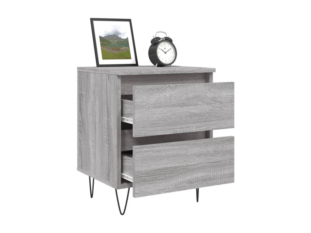 40 x 35 x 50 cm Nightstand Wood Gray