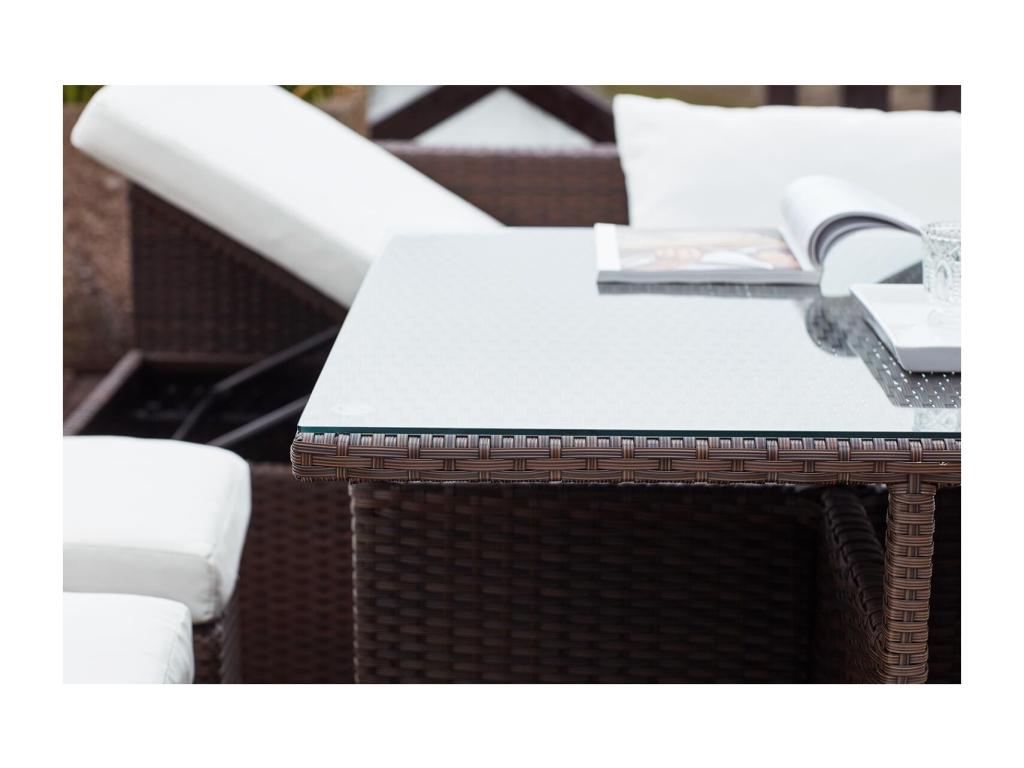 200 x 173 x 41 cm Patio Furniture Set Resin Wicker Resin Brown