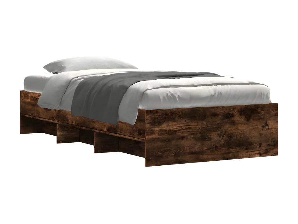 75 x 190 cm Bed Frame Wood Brown