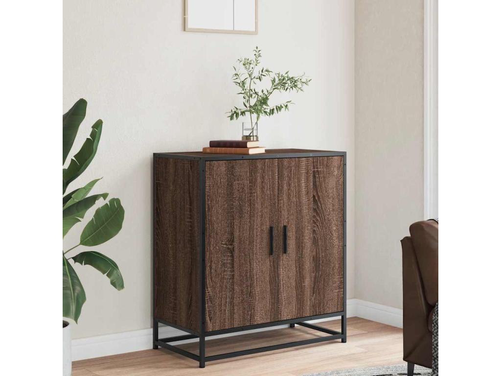 68 x 35 x 76 cm Sideboard Wood Metal Brown
